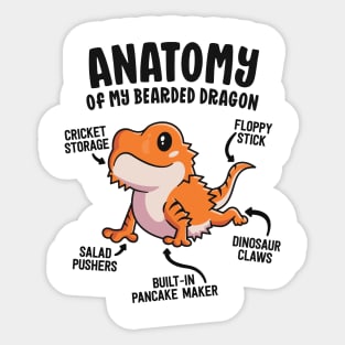 Anatomy Of A Bearded Dragon Shirt Gift For Reptile Lover Sticker